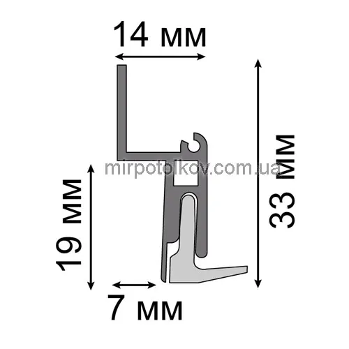 тіньовий профіль МП8 для натяжних стель
